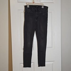 Joe’s Skinny Ankle Jeans Size 27 Gray Black Rough Hem Tapered Leg Skinny Jeans